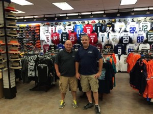 Frank Fabjancic (right) with Pro Image Sports Executive Director of Store Openings Jake Riley at the grand opening of his new store in Chapel Hills Mall.