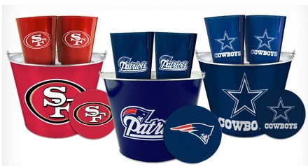 Nothing like matching pint glasses and ice bucket when Mom wants to entertain for the big game.  There are a lot of great drink ware options available. 