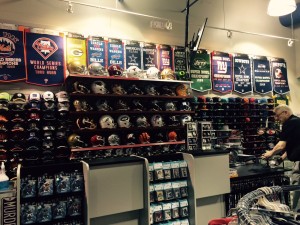 Betz has a wide variety of novelty items, but it is his vast array of full-sized replica helmets that he offers in all 32 teams is what has a lot of customers talking.